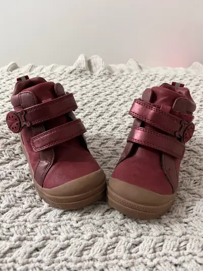 Botines de cuero burdeo Colloky para niña - miniatura 3