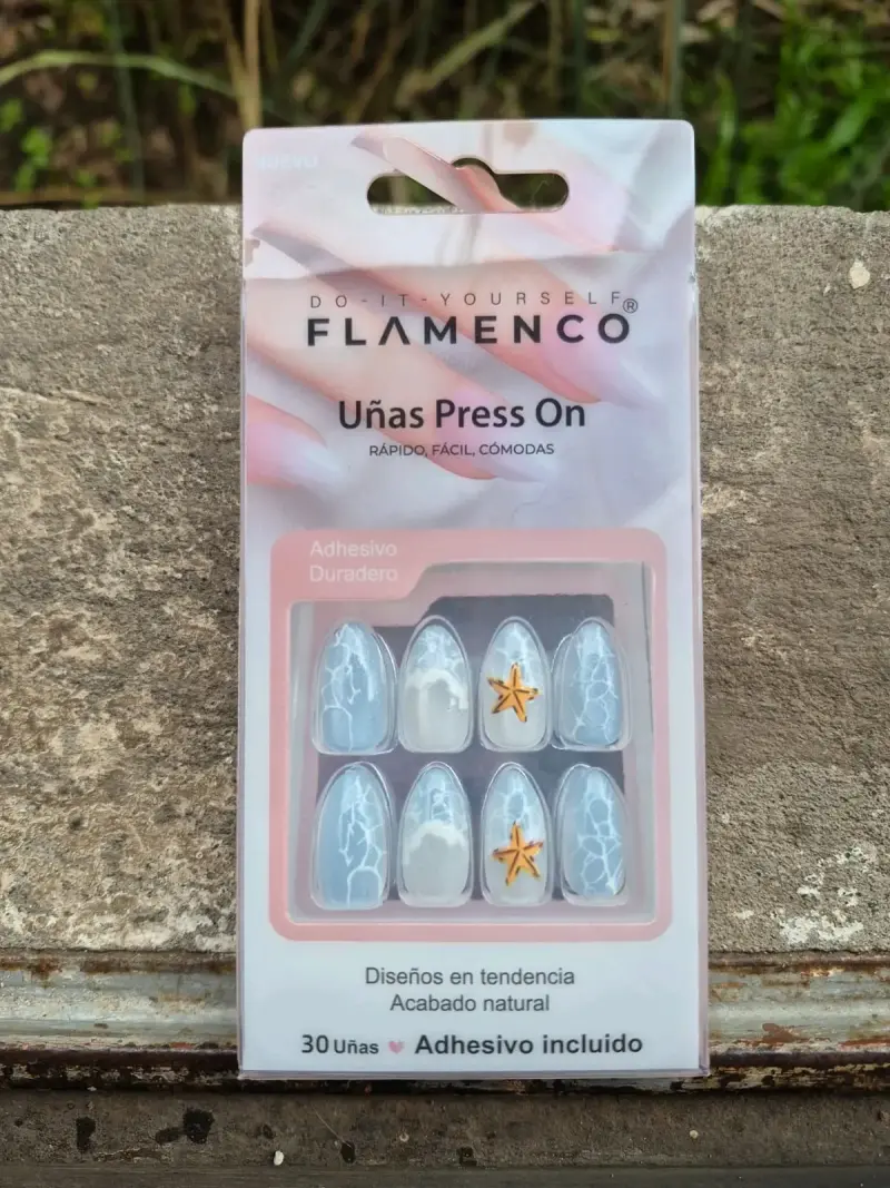 Uñas postizas Flamenco Press On con adhesivo - 1