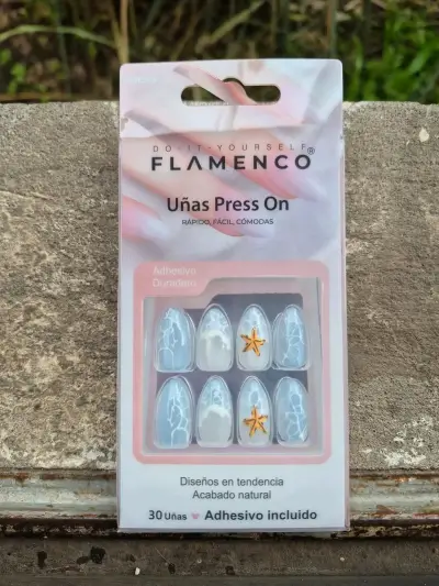 Uñas postizas Flamenco Press On con adhesivo - miniatura 1