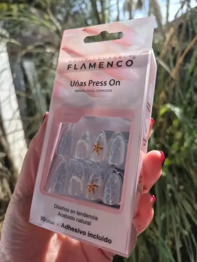 Uñas postizas Flamenco Press On con adhesivo - miniatura 2