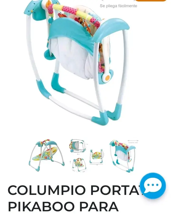 Columpio portátil para bebés azul Pikaboo - 1