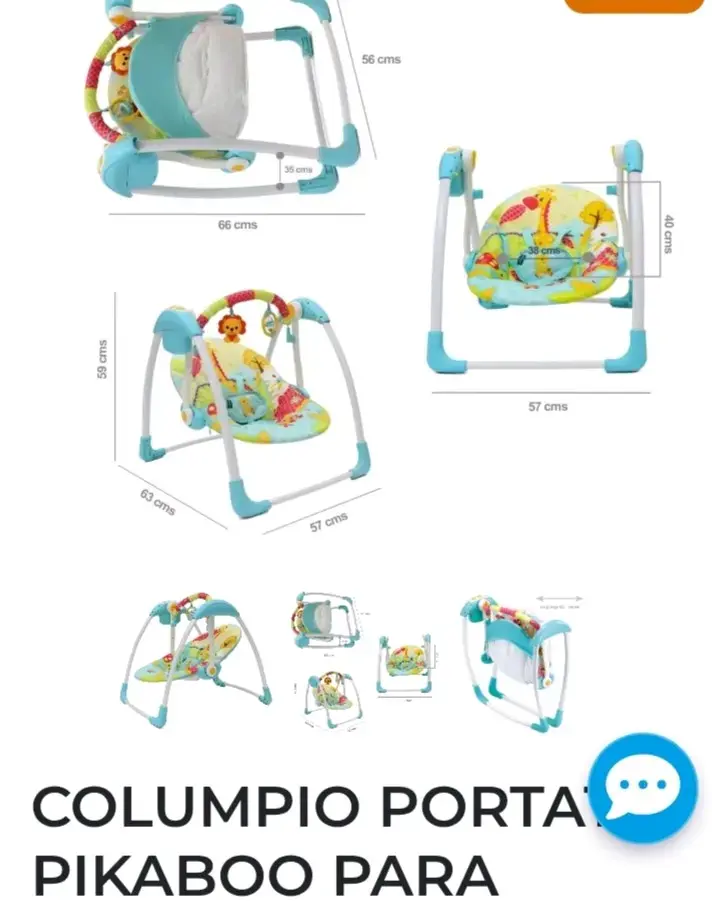 Columpio portátil para bebés azul Pikaboo - 2