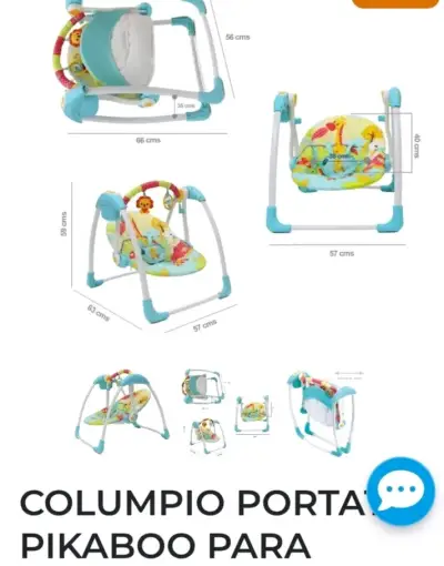 Columpio portátil para bebés azul Pikaboo - miniatura 2
