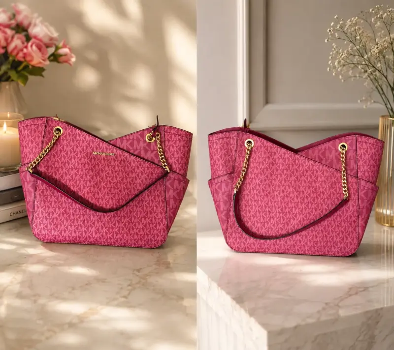Bolso tote rosa Michael Kors con cadena dorada