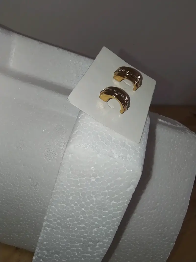 Aros acero con incrustaciones de piedras brillante - 5