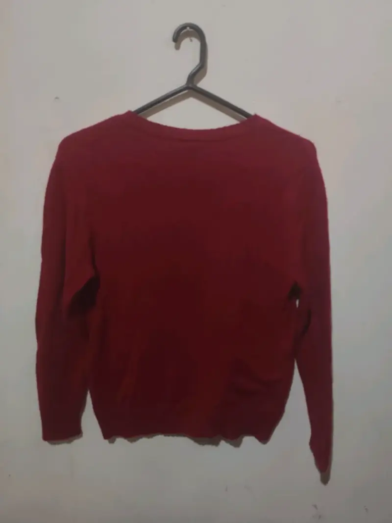 Suéter rojo de lana unisex marca GAP - 2