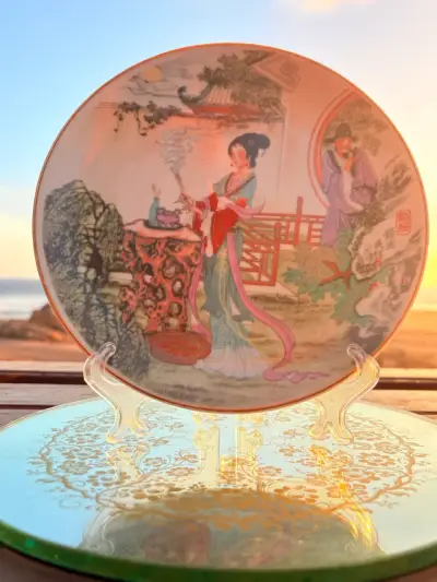 Platos decorativos de porcelana  diseño oriental - miniatura 4