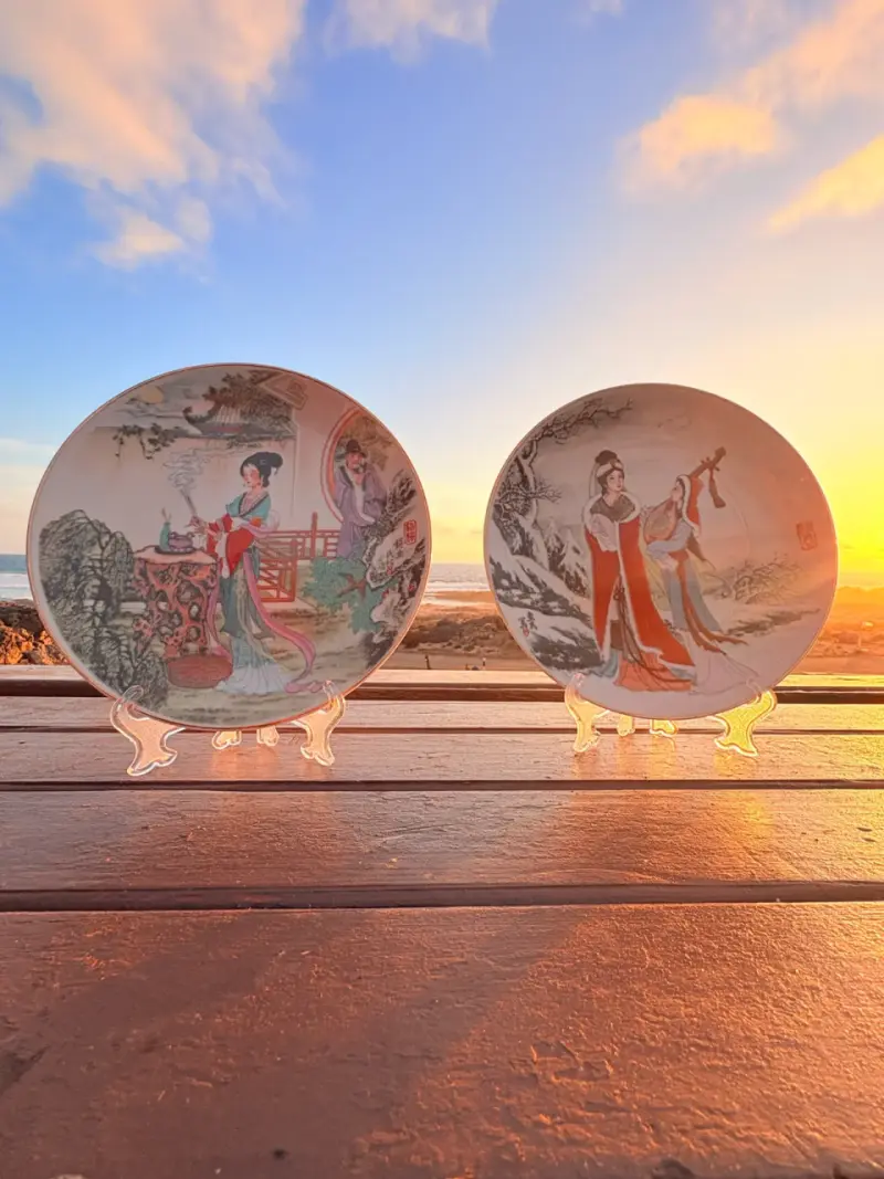 Platos decorativos de porcelana  diseño oriental - 5
