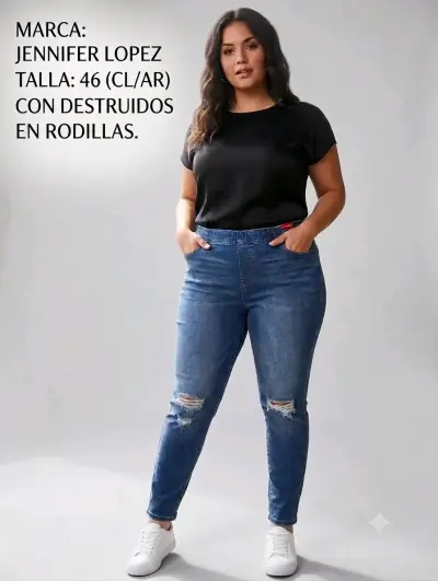 Jeans Jennifer Lopez Talla 46 con Destruidos - miniatura 1