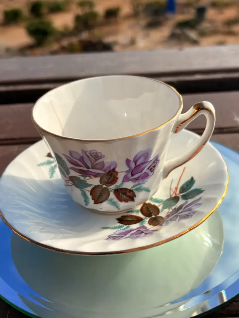 Juego de taza de té y platillo vintage Dalphine Pu - 2