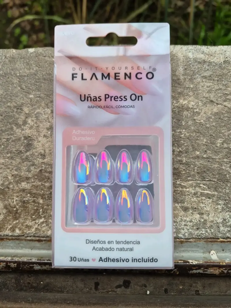 Uñas postizas Flamenco Press On holográficas - 1