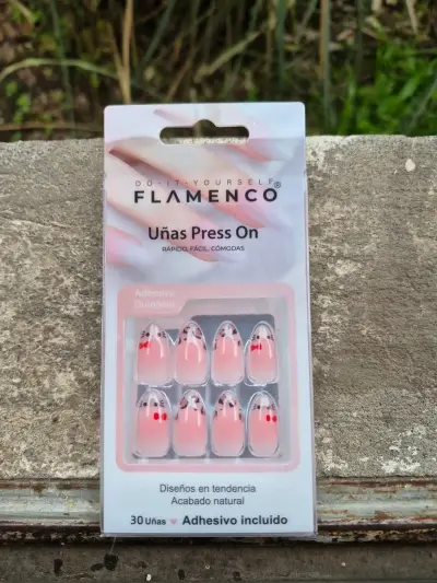 Uñas postizas Flamenco con adhesivo - miniatura 1