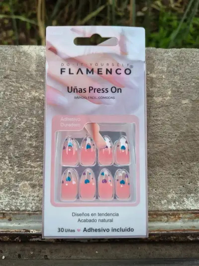 Uñas postizas Flamenco Press On con adhesivo - miniatura 1