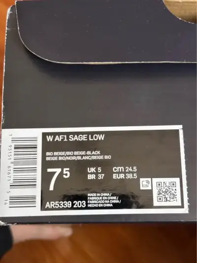 Zapatillas Nike AF1 Sage Low Beige Talla 38.5 EUR - miniatura 2