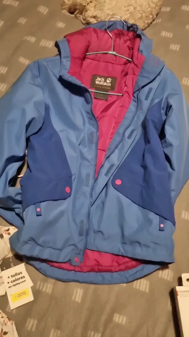 Chaqueta impermeable azul Jack Wolfskin para mujer - 1