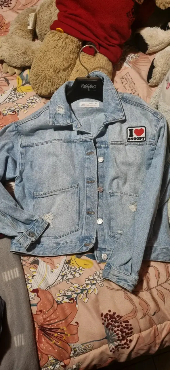 Chaqueta de mezclilla Snoopy para niña Zara - 1