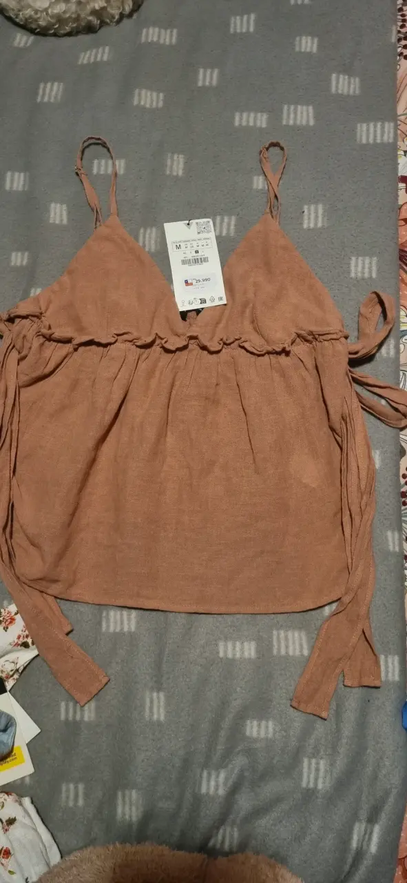 Top de tirantes color marrón para mujer