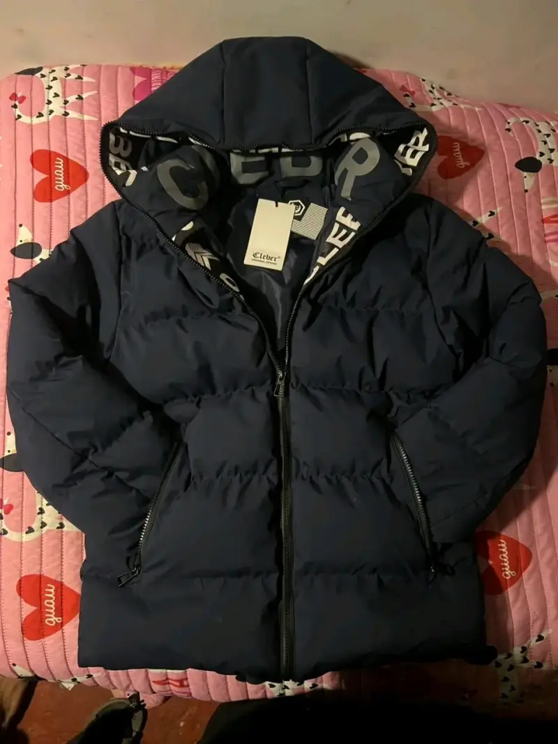 Chaqueta acolchada azul con capucha Cleber - 1