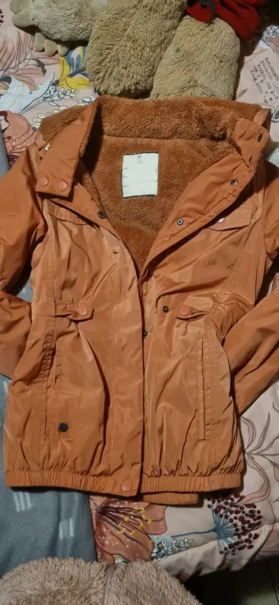 Chaqueta de invierno con forro polar color marrón - miniatura 1
