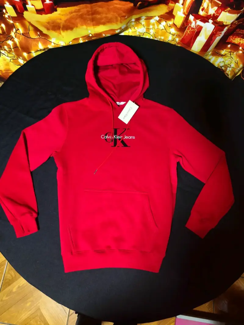 Polerón rojo con capucha Calvin Klein