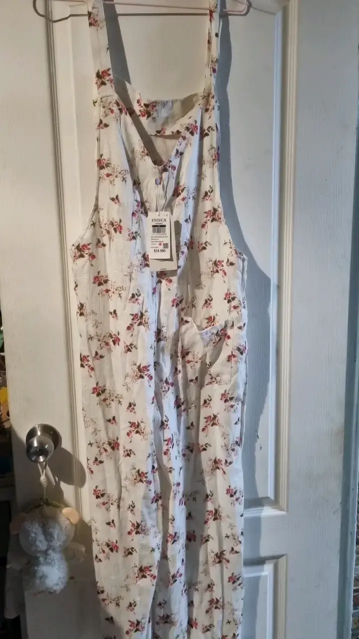 Vestido largo floral blanco con tirantes - 2