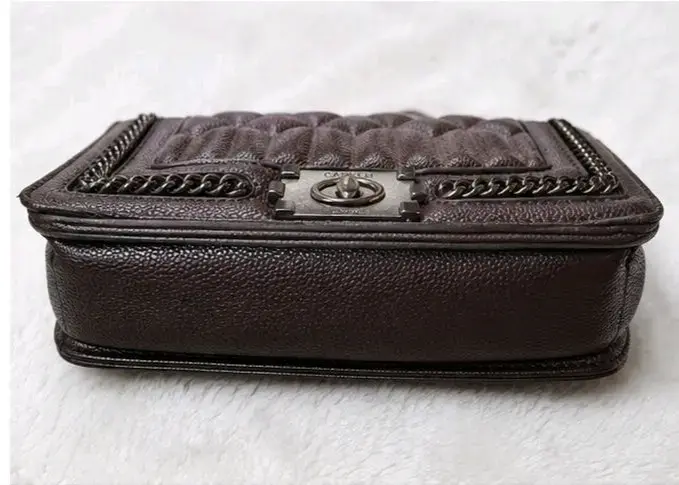 Cartera de cuero marrón con cadena Carven - 3
