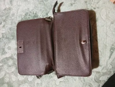 Cartera de cuero marrón con cadena Carven - miniatura 6