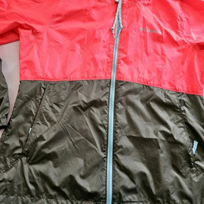 Cortaviento Columbia color salmon y gris mujer - 2