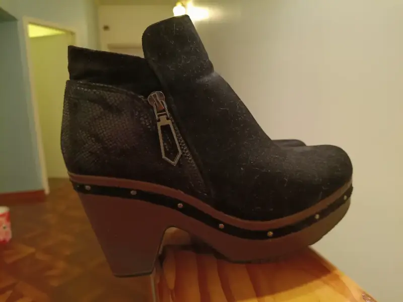 Botines de plataforma negros con cierre lateral - 3