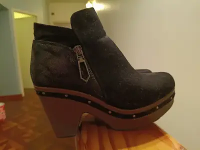 Botines de plataforma negros con cierre lateral - miniatura 3