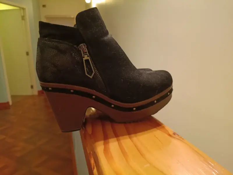 Botines de plataforma negros con cierre lateral - 4