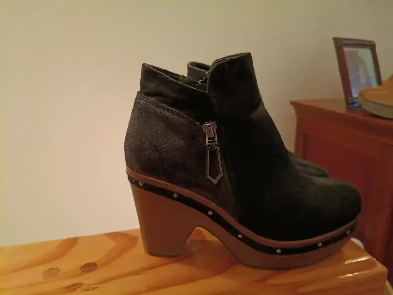 Botines de plataforma negros con cierre lateral - 5