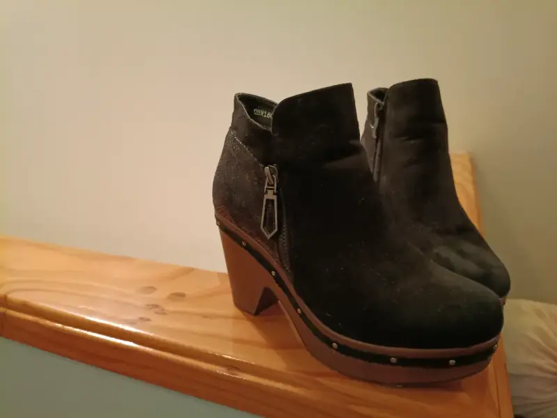 Botines de plataforma negros con cierre lateral - 6
