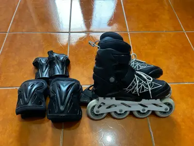 Patines en línea negros con protecciones - miniatura 5