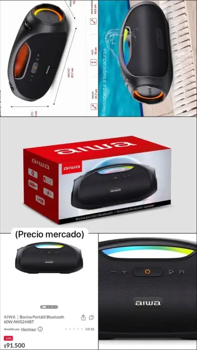 Parlante Portátil Bluetooth Aiwa 60W - miniatura 1