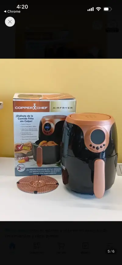 Freidora de Aire Copper Chef 2QT Compacta - miniatura 2
