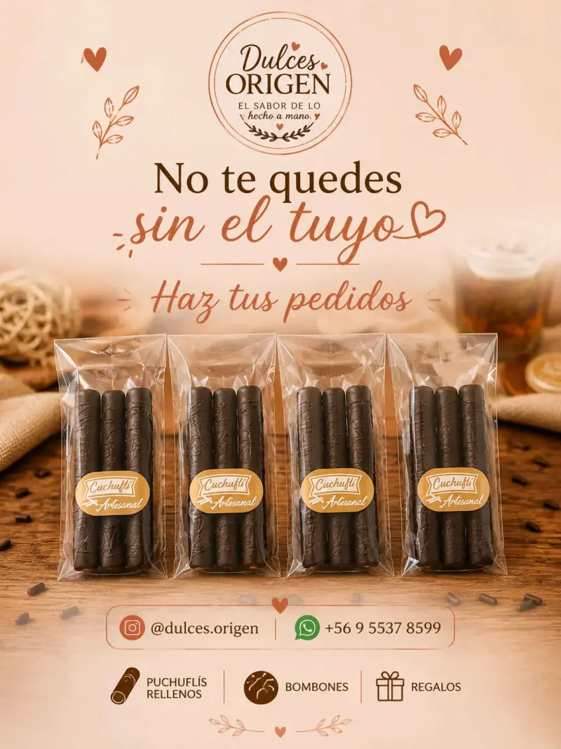 Cuchuflís rellenos artesanales Dulces Origen