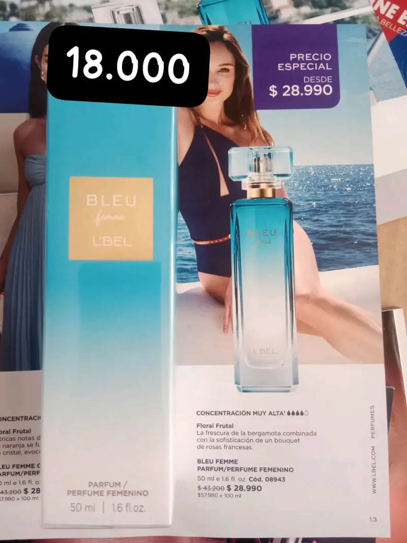 Perfume Bleu Femme L'Bel 50 ml