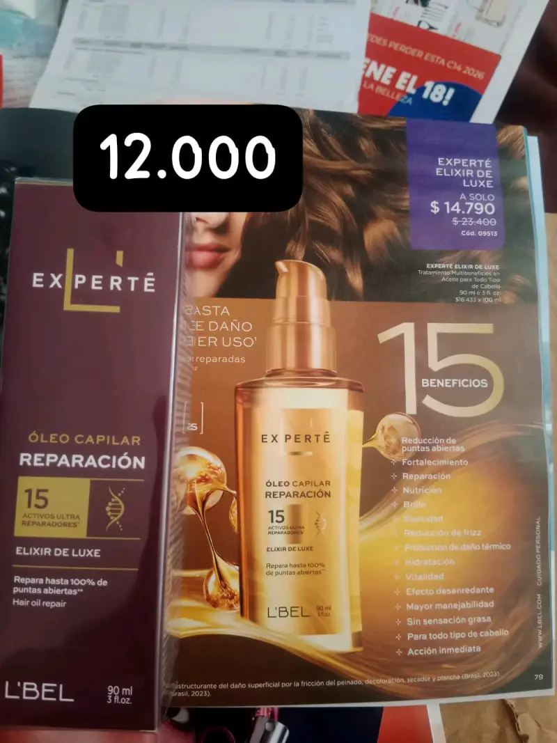 Óleo Capilar Reparación L'Bel Experté 90ml