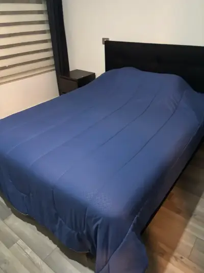 Cama americana Star 2 plazas+respaldo Royal negro - miniatura 1