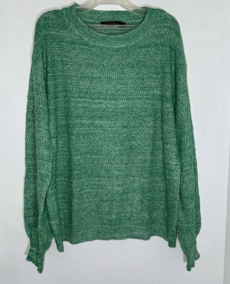 Suéter verde de punto para mujer - 1