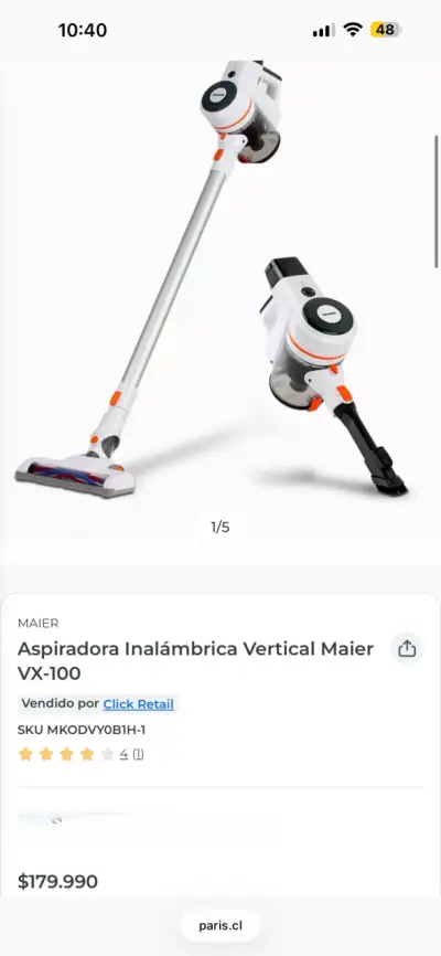 Aspiradora inalámbrica Maier con accesorios - miniatura 5