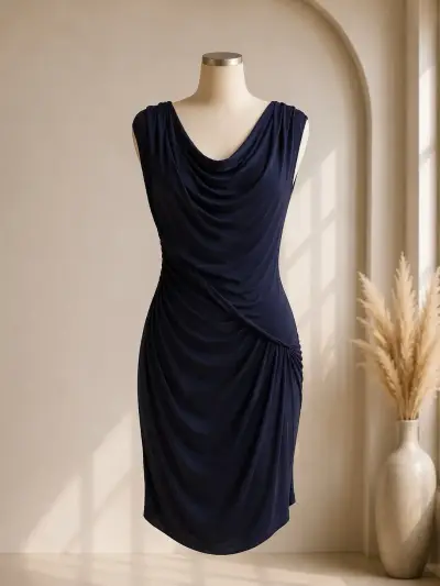 Vestido azul  drapeado  Armani Exchange - miniatura 1