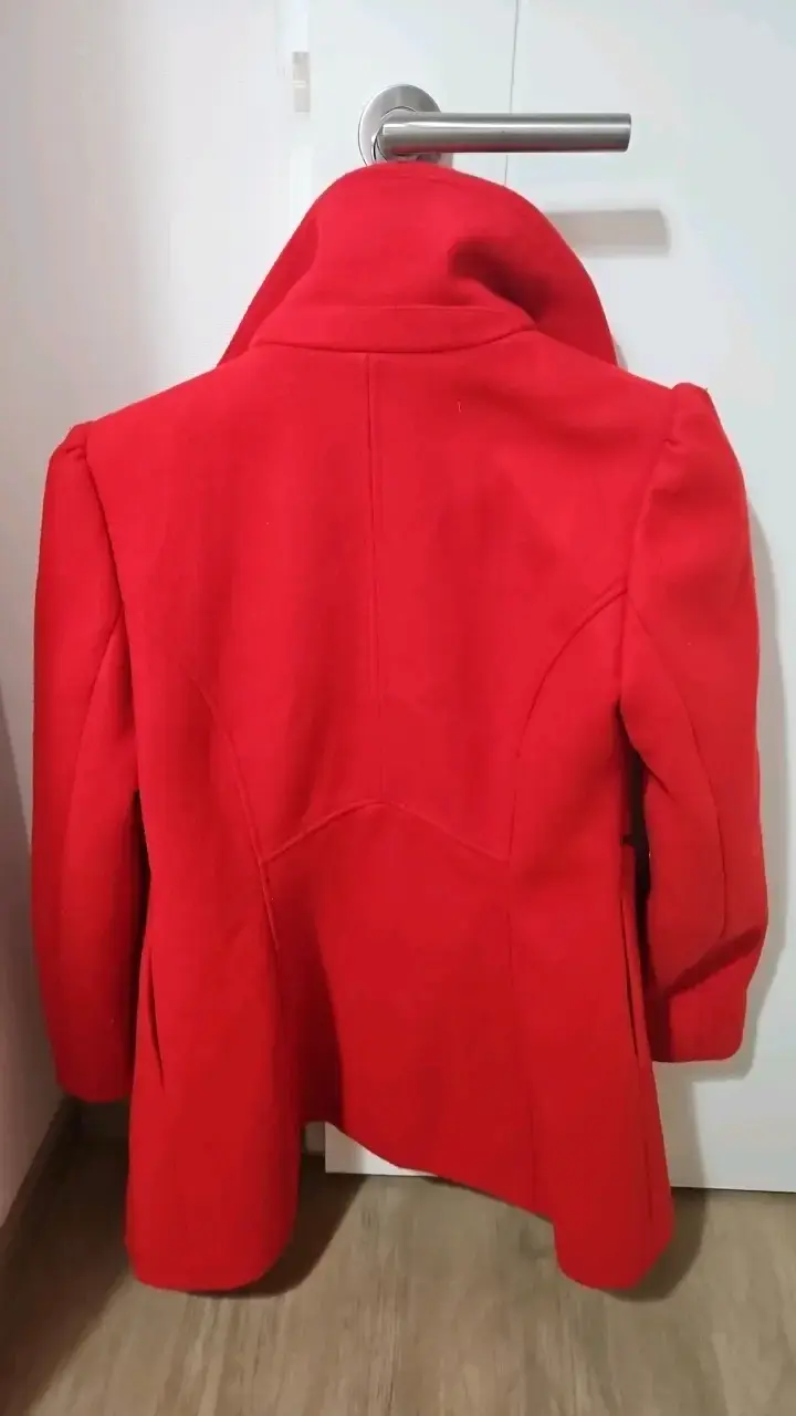 Abrigo rojo para mujer talla 36 - 3