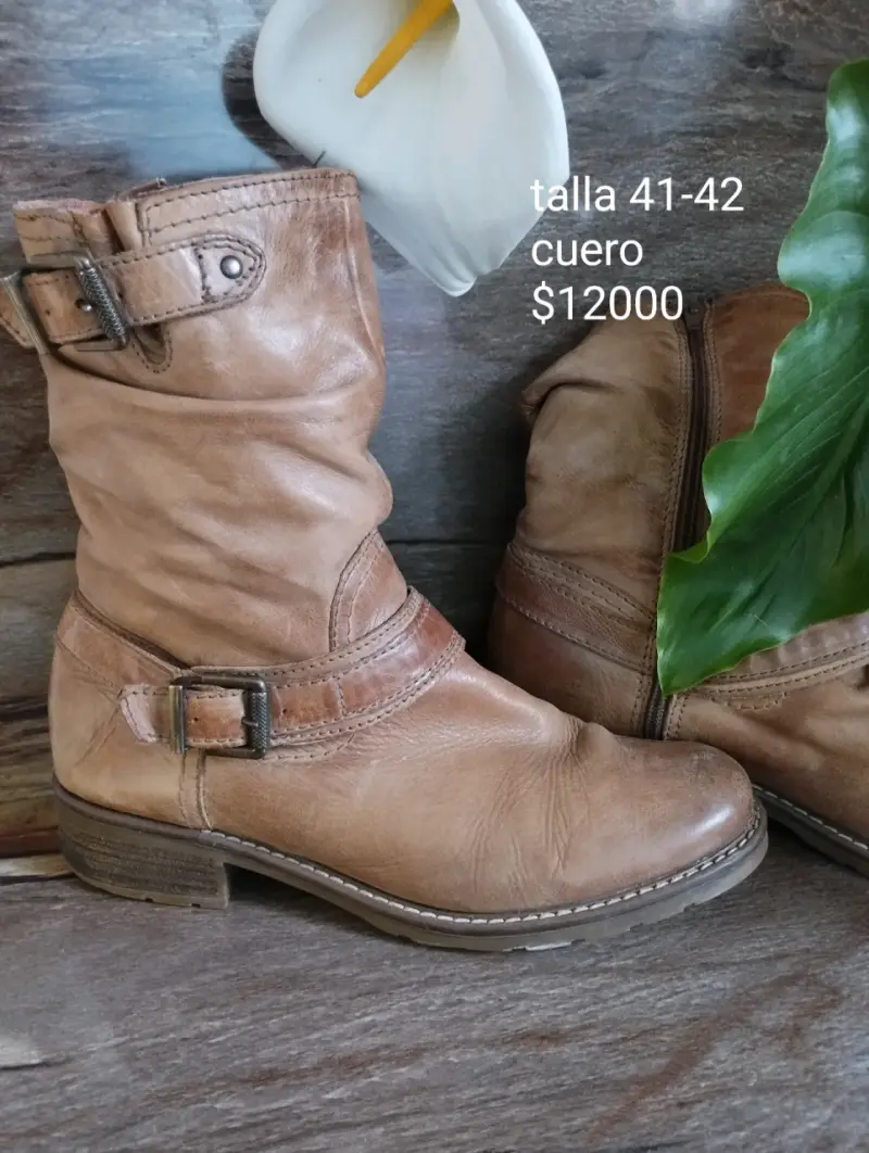 Botines de cuero negro talla 39 - 6