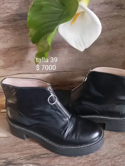 Botines de Cuero y Gamuza Talla 39 - miniatura 5