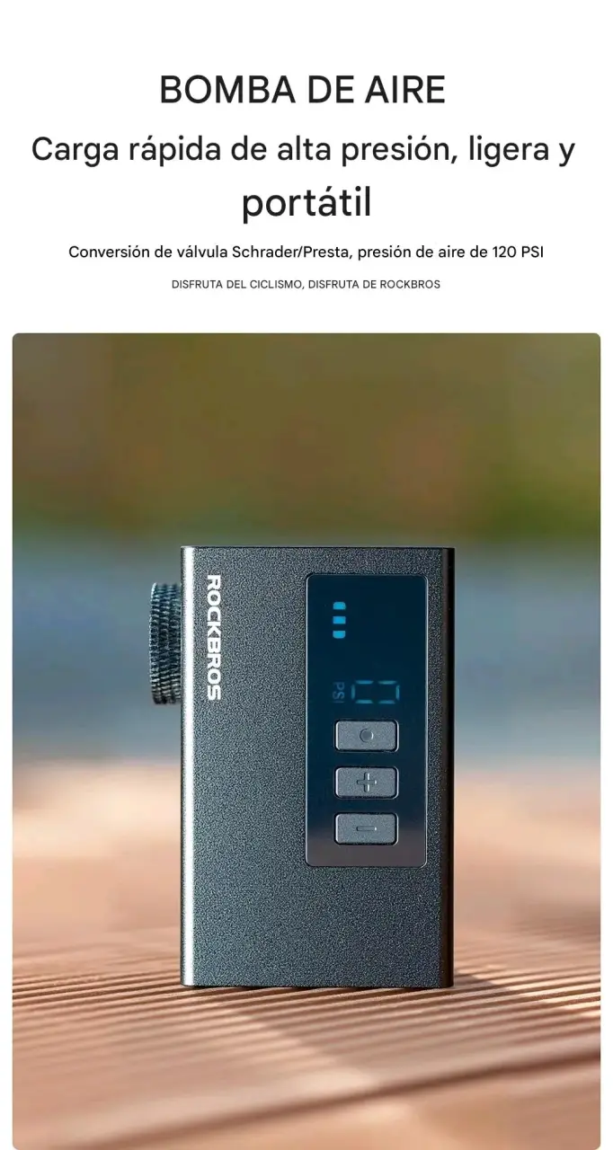 Compresor Portátil Bicicleta 150 PSI USB-C 5000mAh - 3