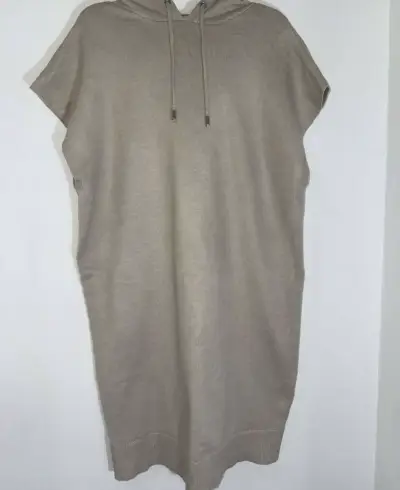 Vestido casual con capucha color beige - miniatura 2