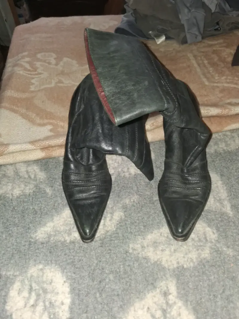 Botas de cuero negras para mujer - 2