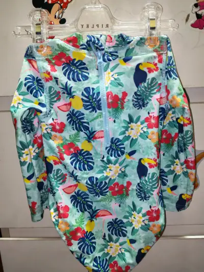 Traje de baño infantil con estampado tropical - miniatura 2